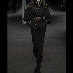 Alberta Ferretti Jumpsuit Studded Denim Jumpsuit